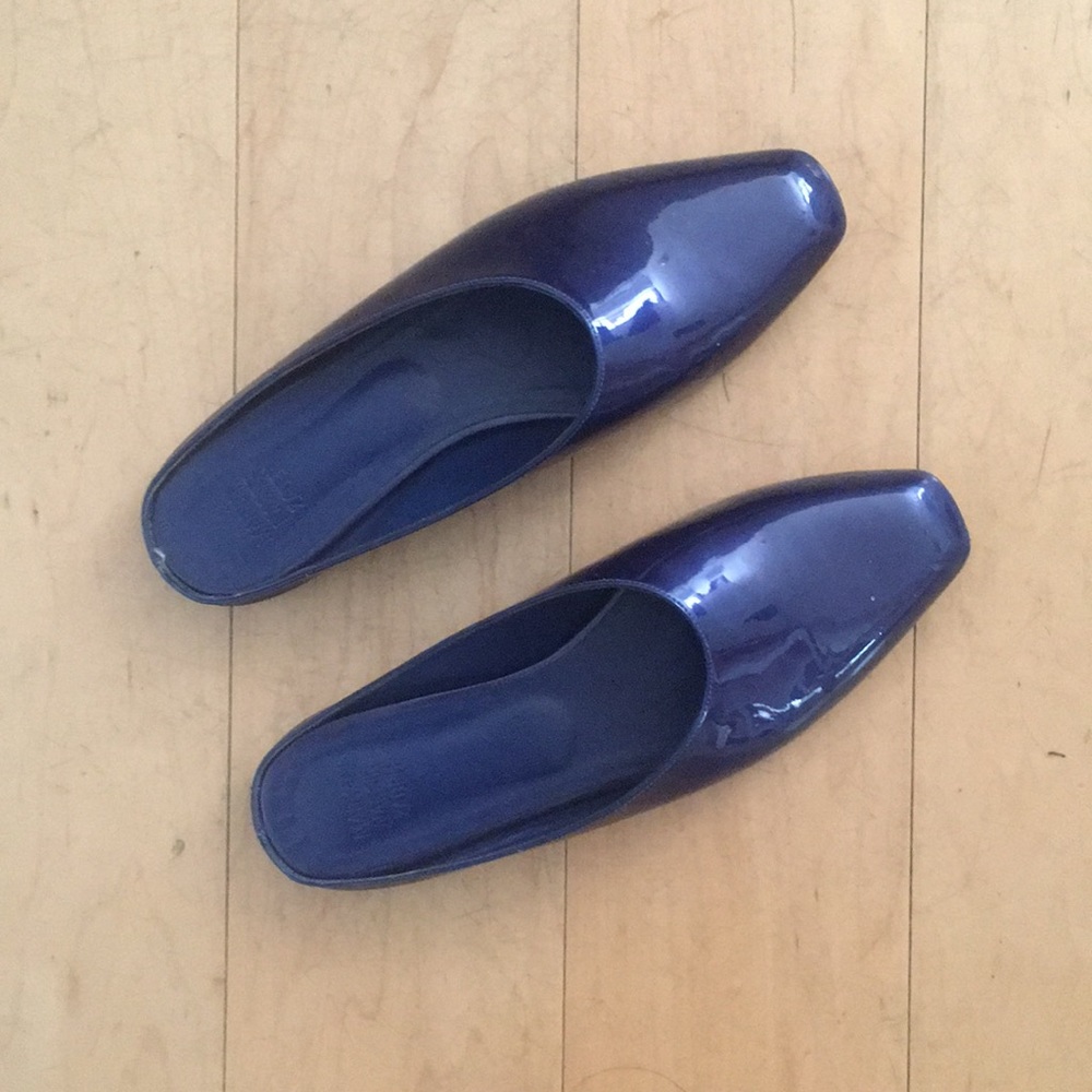 Maryam Nassir Zadeh Patent Leather SquareToe Mules